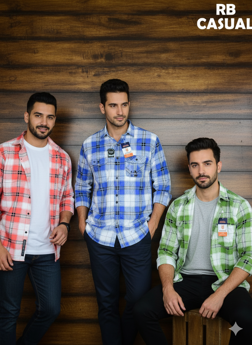 (Combo of 4) RB Cotton Checked Premium Shirts Rs. 999