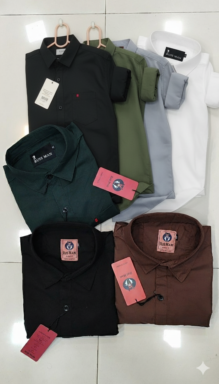 (Combo of 4) RussMan Cotton Plain shirt Rs. 999