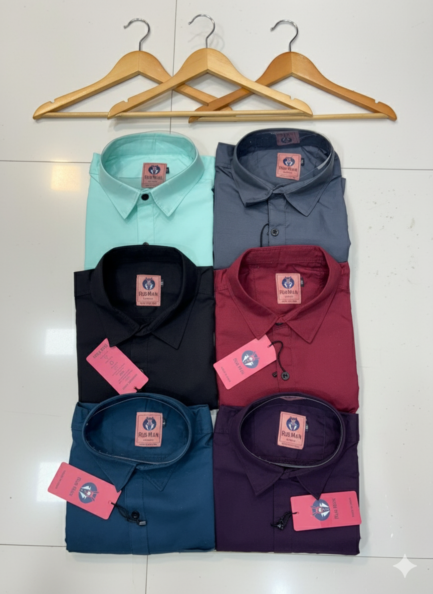 (Combo of 4) RussMan Cotton Plain shirt Rs. 999