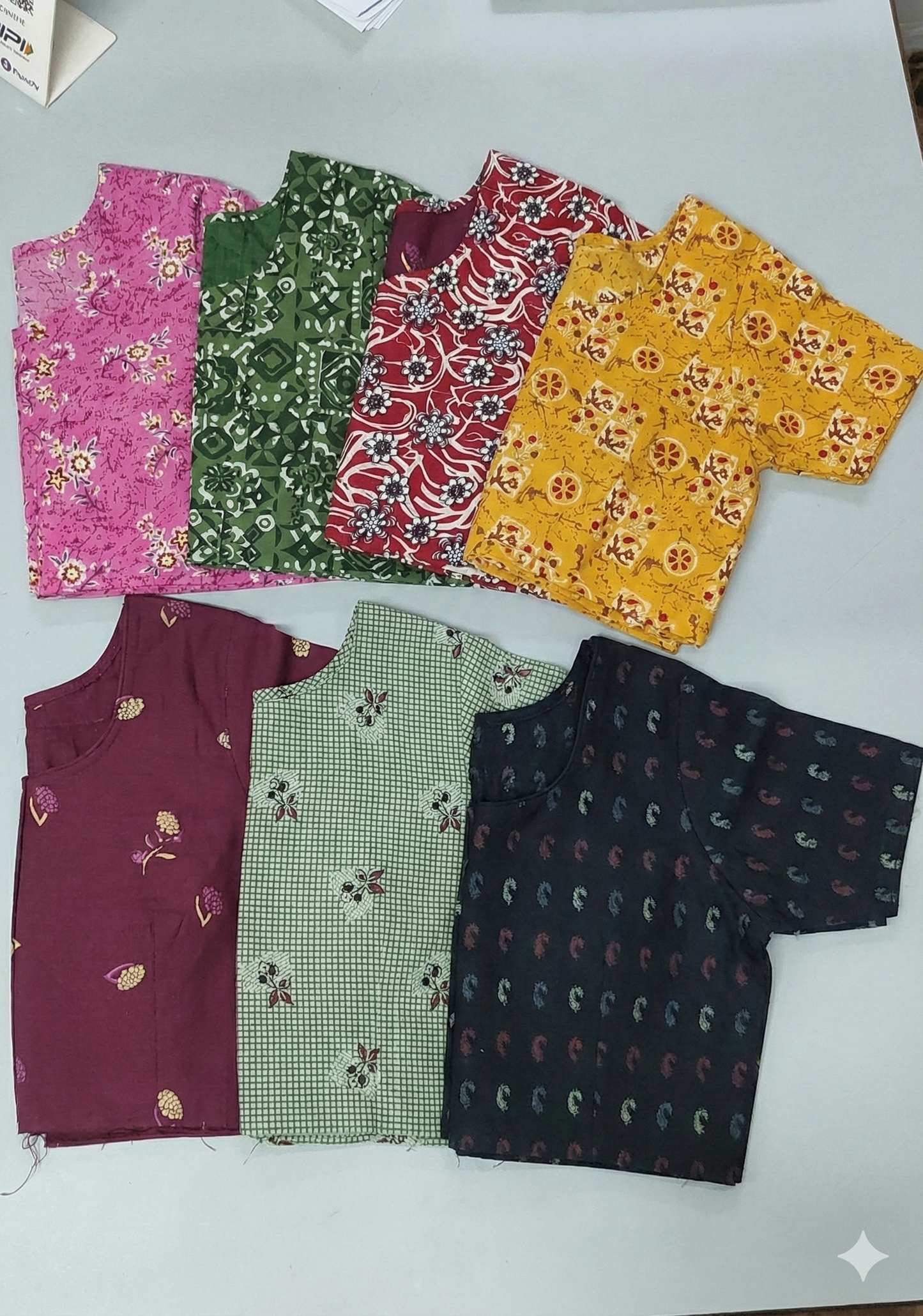(Combo of 5) KADAMBINI Multi Design Cotton Blouse Piece Material 80cm Rs. 480