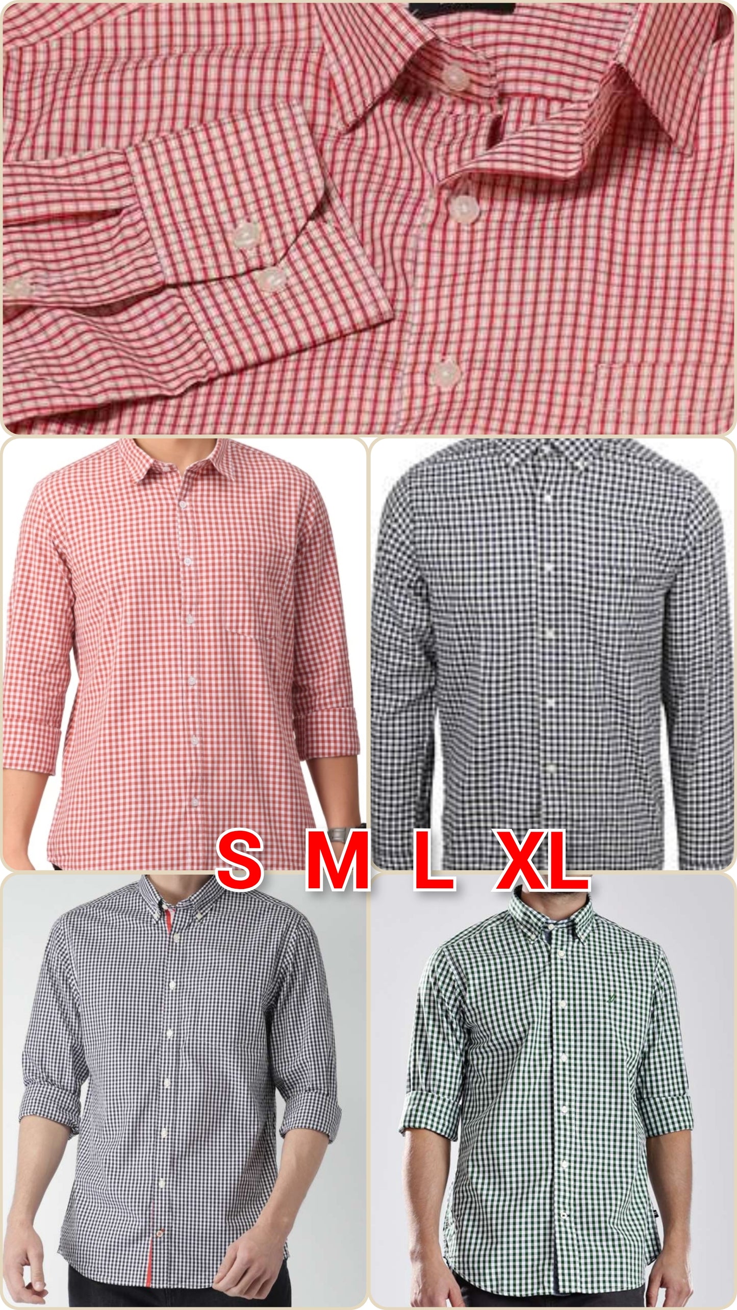 (Combo of 4) S to L JohnHill Pure Cotton Big Checked 2+2 Small Checked Shirts Rs. 999