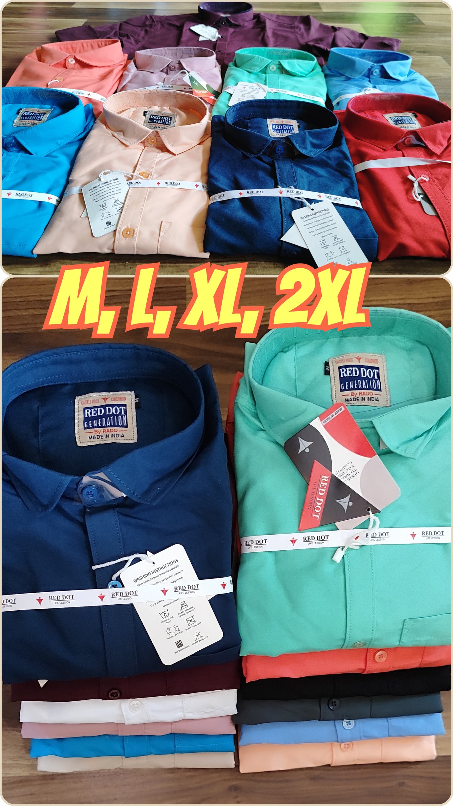 (Combo of 4) RedDot Premium Cotton Plain Shirts Rs. 1099