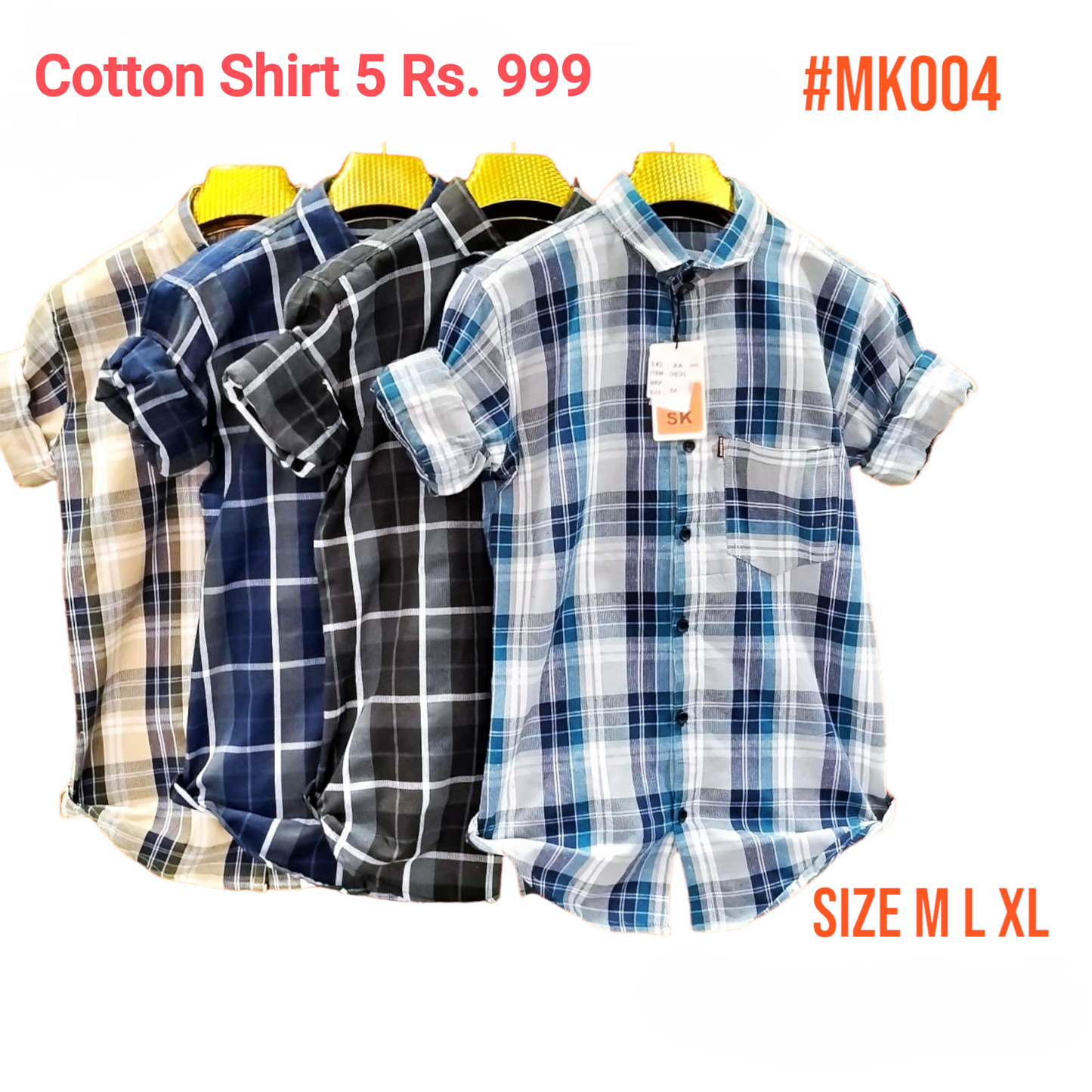 (Combo of 4) S&M Checked Cotton Shirt Rs. 850