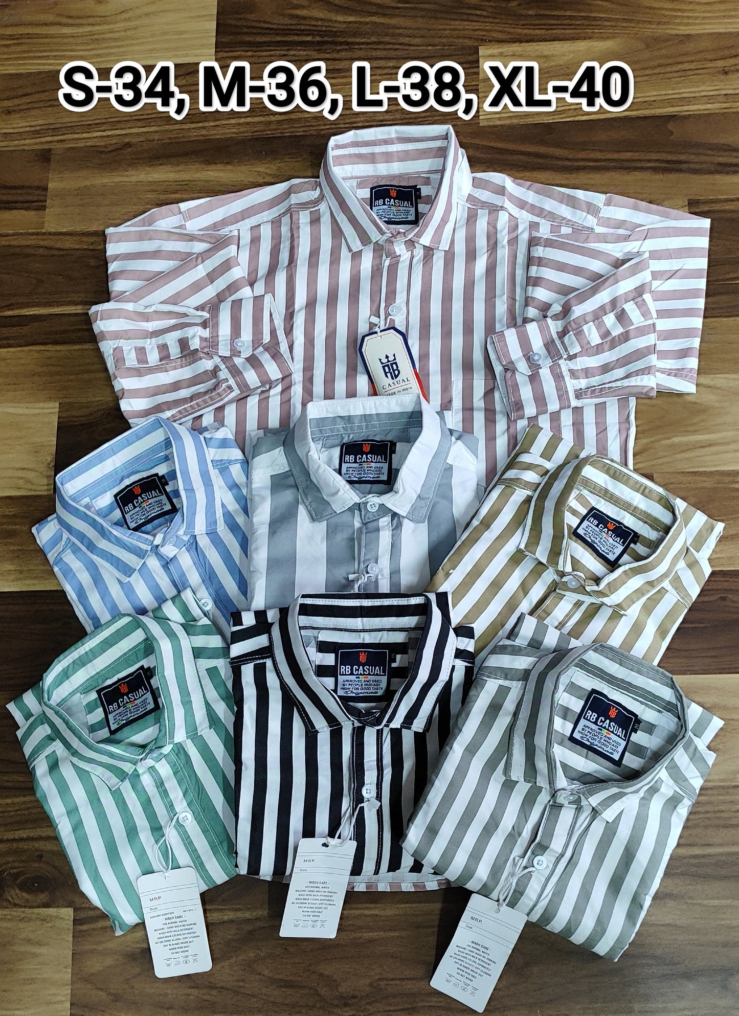 (Combo of 4) Men's Office Stripes Cotton Shirt Rs. 999