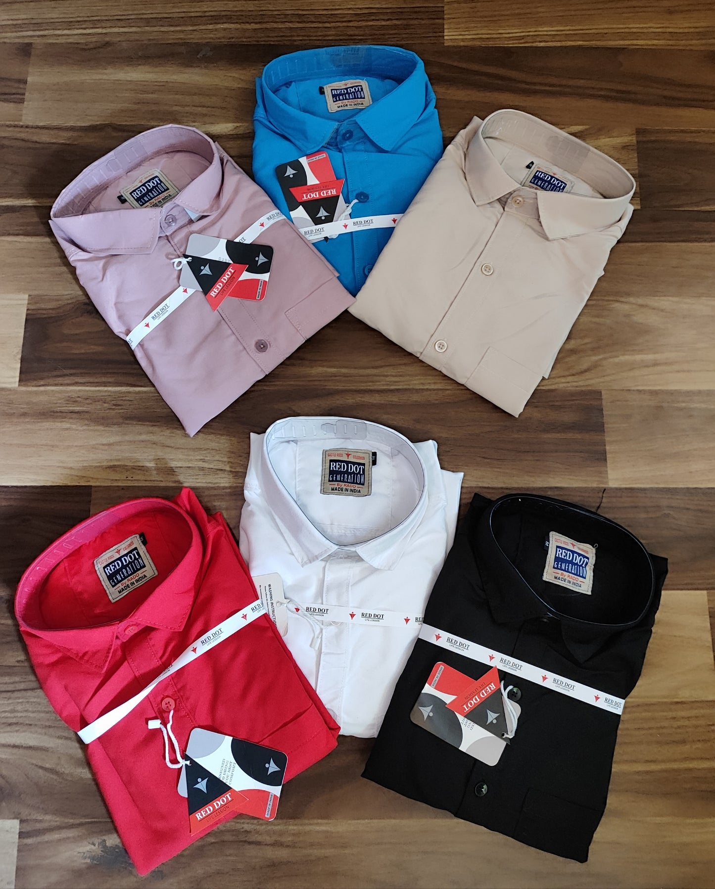 (Combo of 4) Big Size RedDot Premium Cotton Plain Shirts Rs. 1150