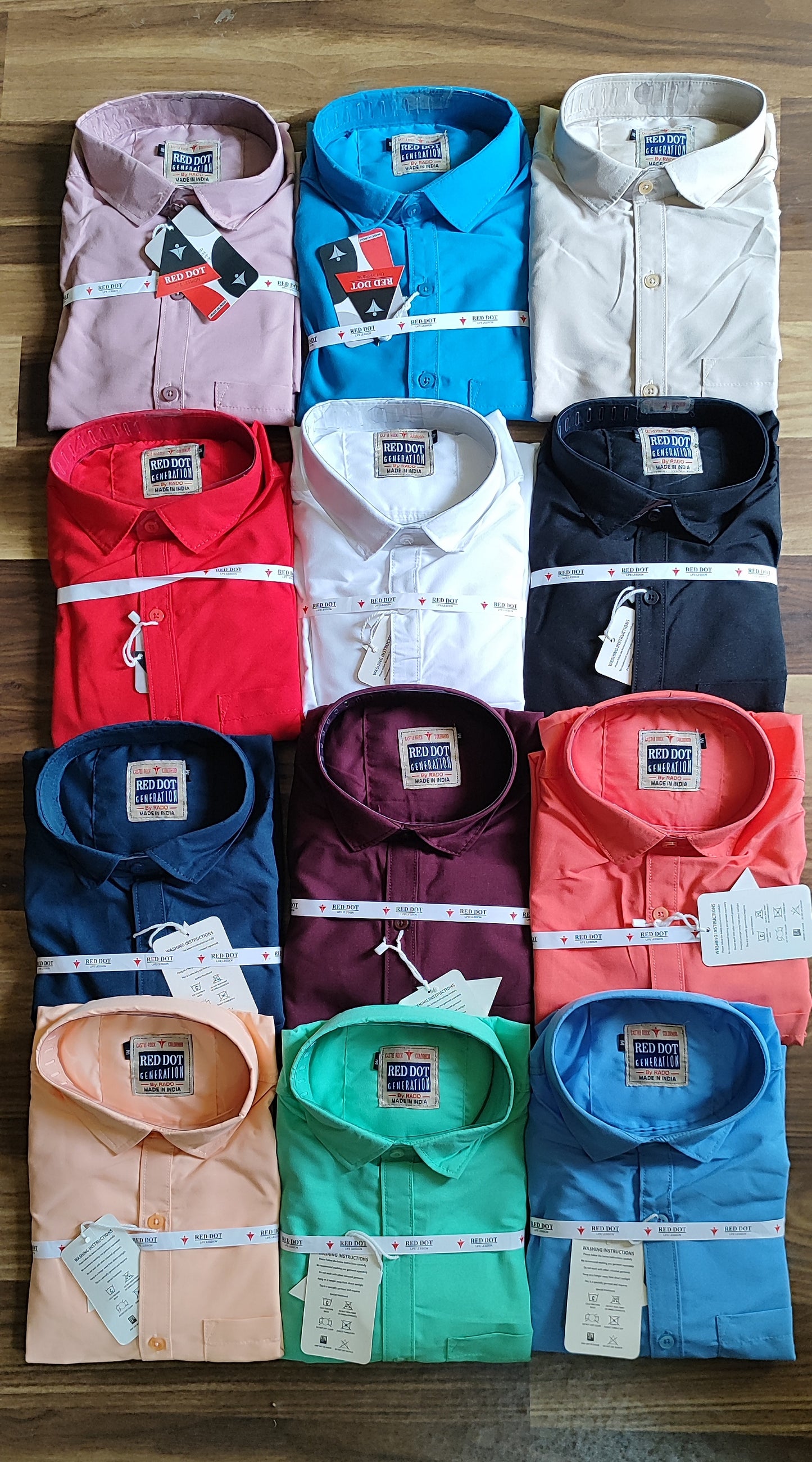 (Combo of 4) RedDot Premium Cotton Plain Shirts Rs. 1099