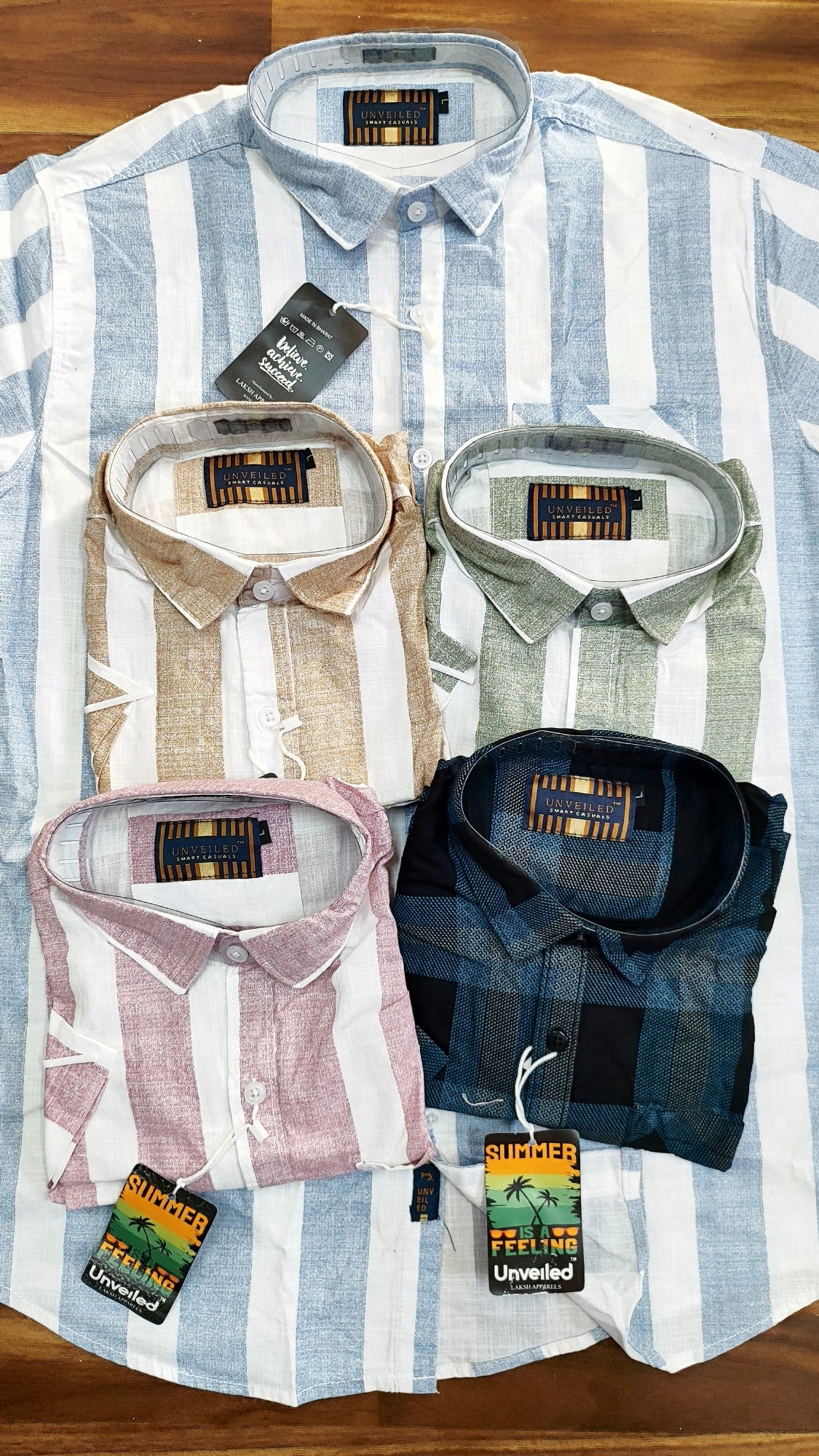 (Combo of 3) M-36 to 37 Linen Half Sleeve Primium Cotton Shirts Rs. 999