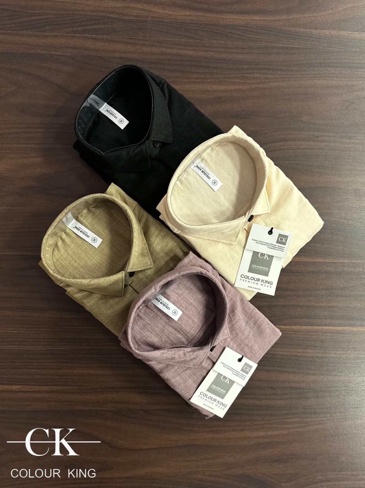 (Combo of 3) CK Linen Popcorn Plain Shirt Rs.1100