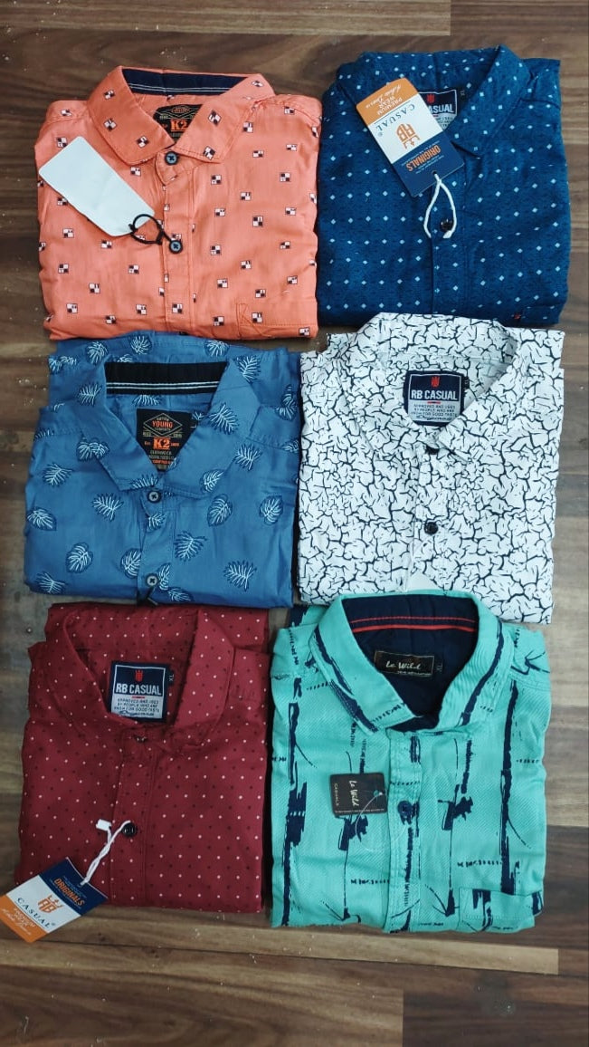 (Combo of 4) Primium RB Casual Cotton Printed Shirts Rs. 999