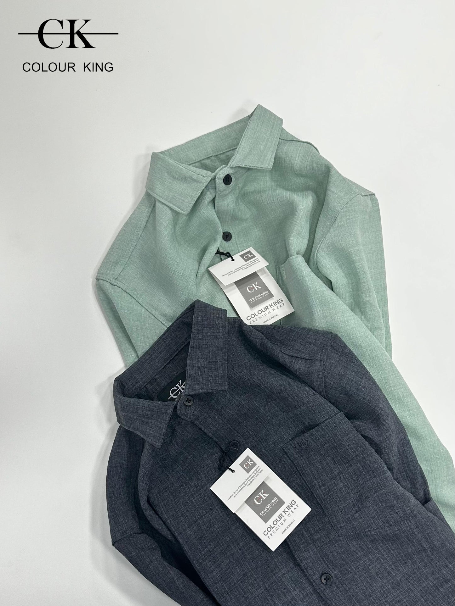 (Combo of 3) CK & RussMan Linen Dobby Plain Shirt Rs.1099