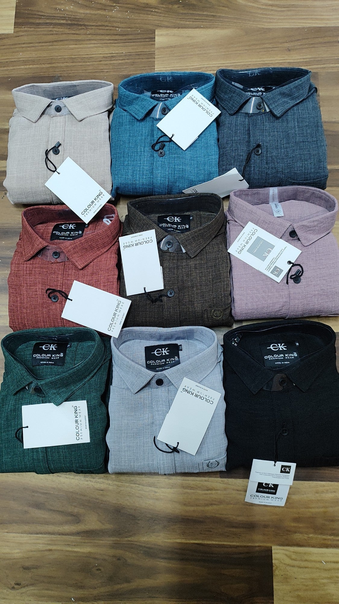 (Combo of 3) CK & RussMan Linen Dobby Plain Shirt Rs.1099