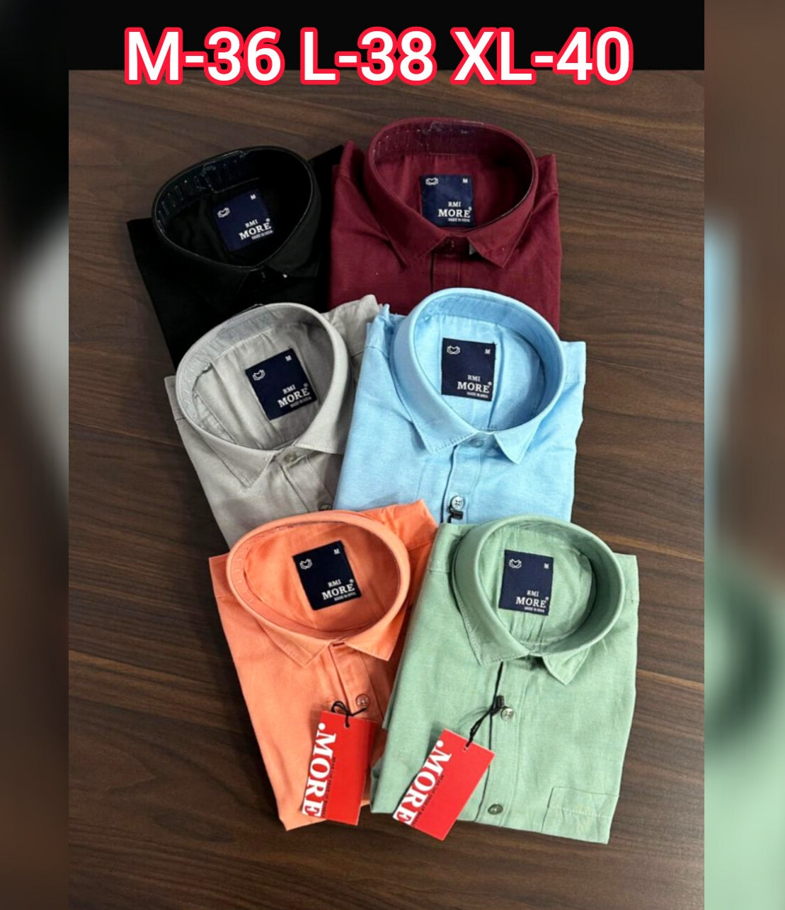 (Combo of 3)(S to M) CK & RMI MORE Plain Pure Cotton Shirt Rs. 999