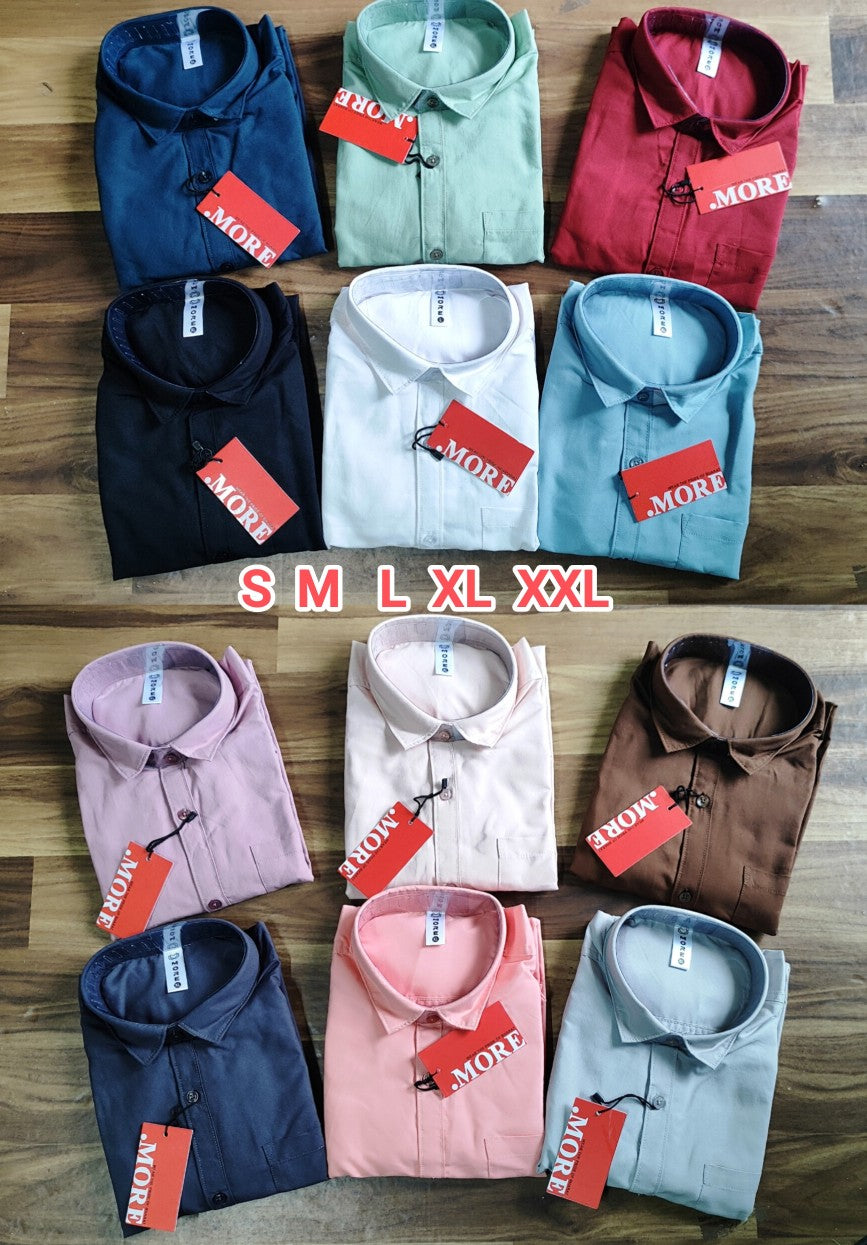 (Combo of 4) MORE Plain Laffer Cotton Shirts Rs. 1099