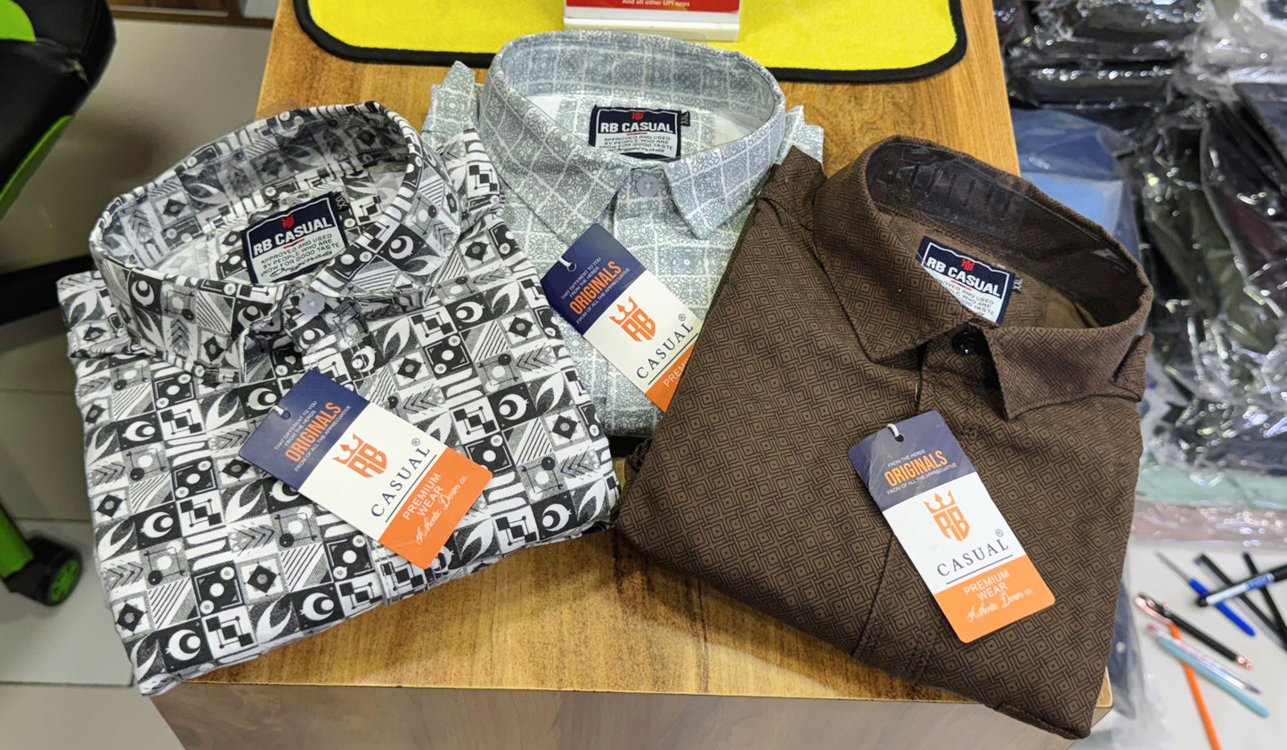 (Combo of 4) 2XL RB Premium Twill Cotton Printed Shirts Rs. 1060