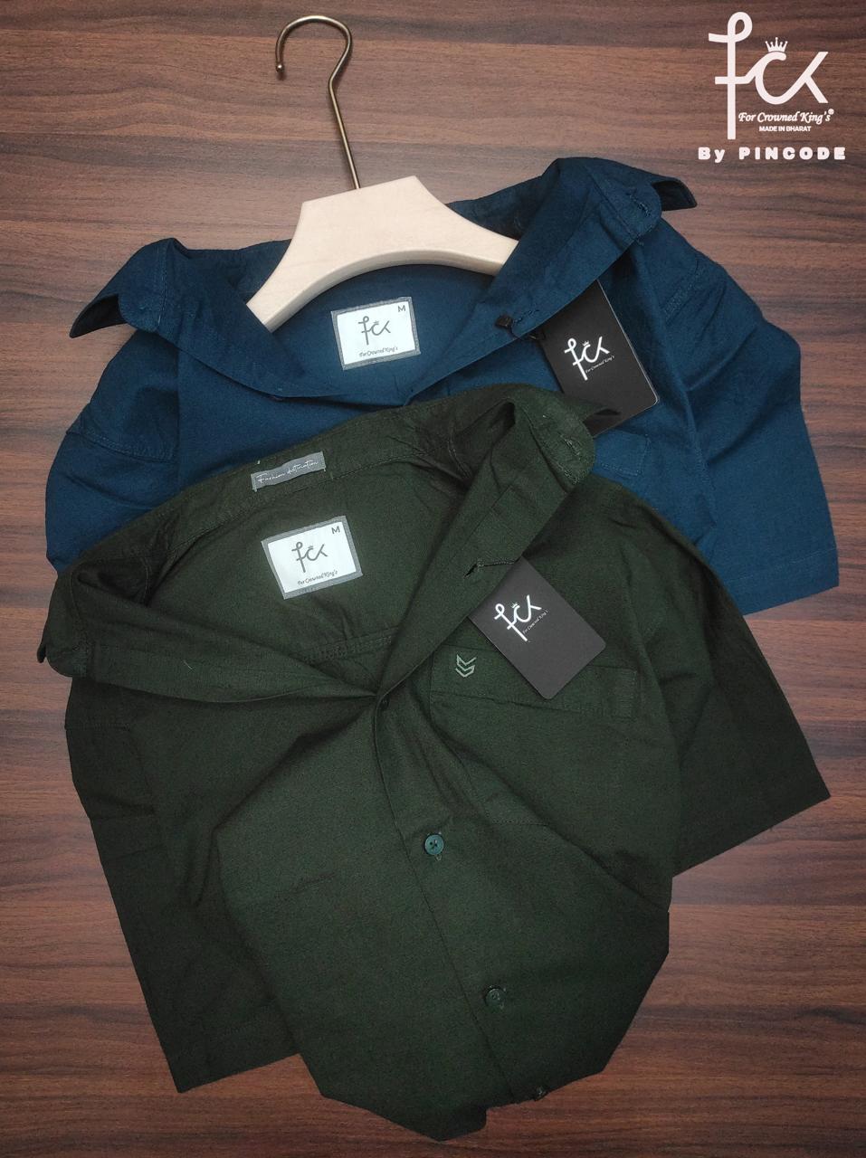 (Combo of 3) FCK Linen Plain Primium Half Sleeve Cotton Shirts Rs. 1099
