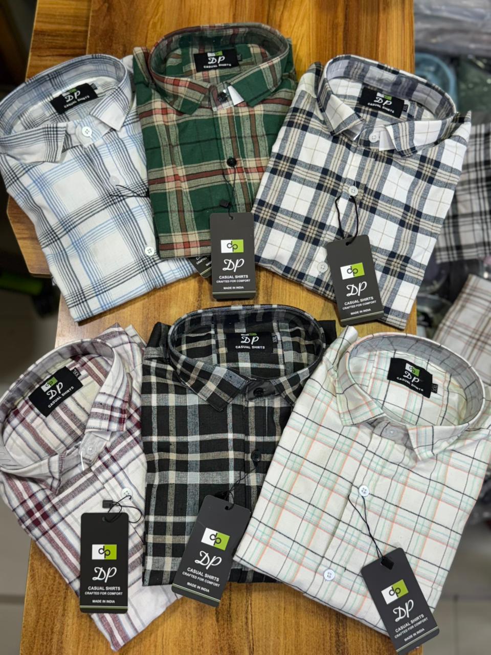 (Combo of 3) 2XL to 4XL DP Pure Cotton Checked Shirt Rs.1099