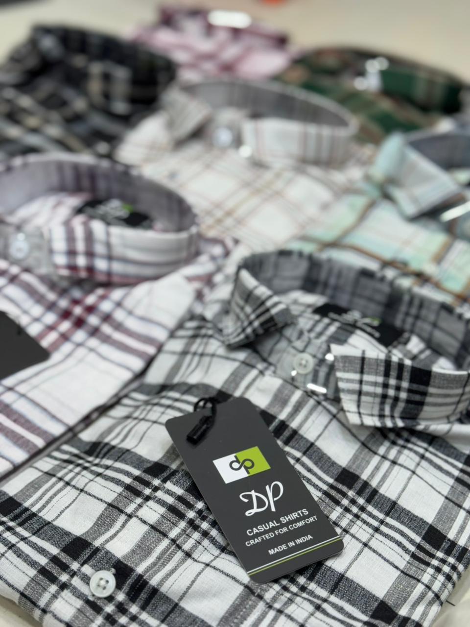 (Combo of 3) 2XL to 4XL DP Pure Cotton Checked Shirt Rs.1099