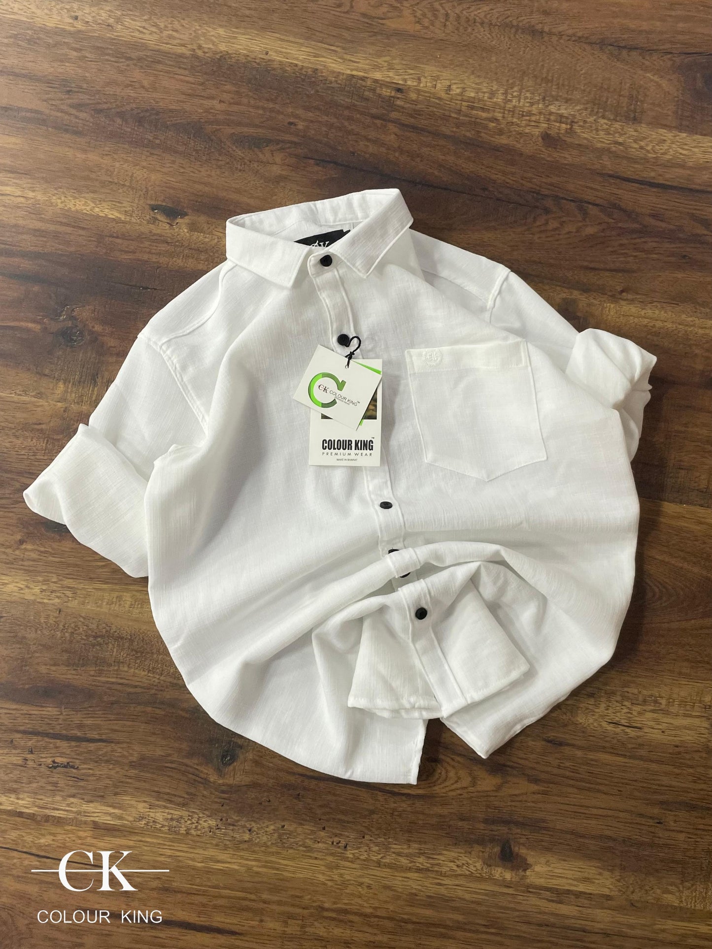 (Combo of 3) (2XL, 3XL) CK Linen Dobby Plain Shirt Rs.1150