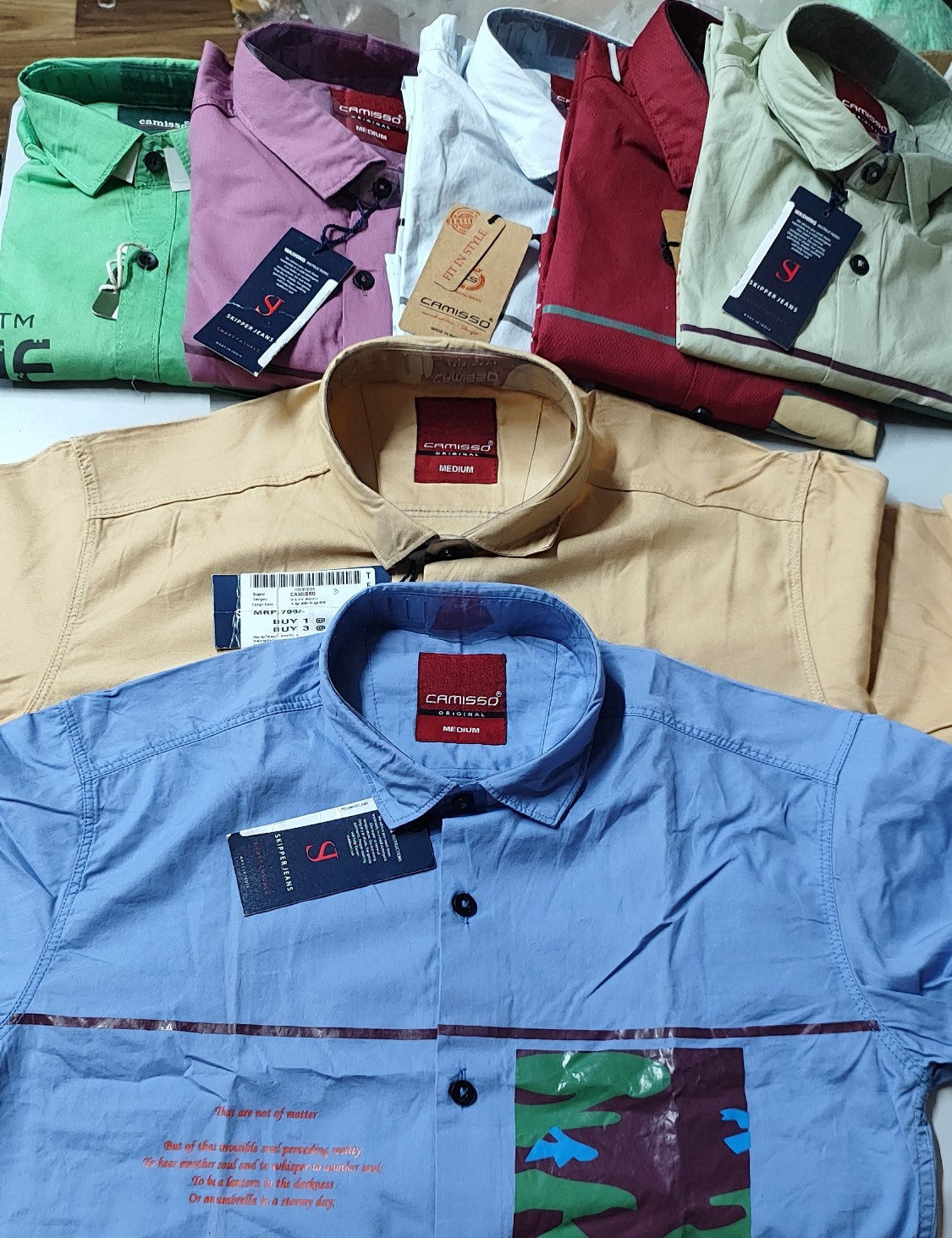 (Combo of 3) M to XL Camisso Cotton Trending No Pocket Shirt Rs. 899