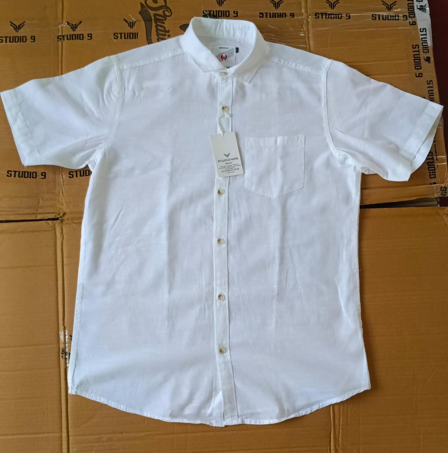 (Combo of 2) Khadi White Half Sleeve Linen Half Sleeve Cotton Shirts Rs.599