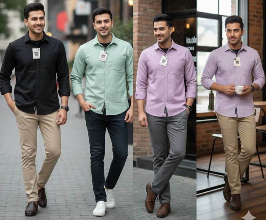 (Combo of 3)CK Linen Korian Plain Shirt Rs.1099