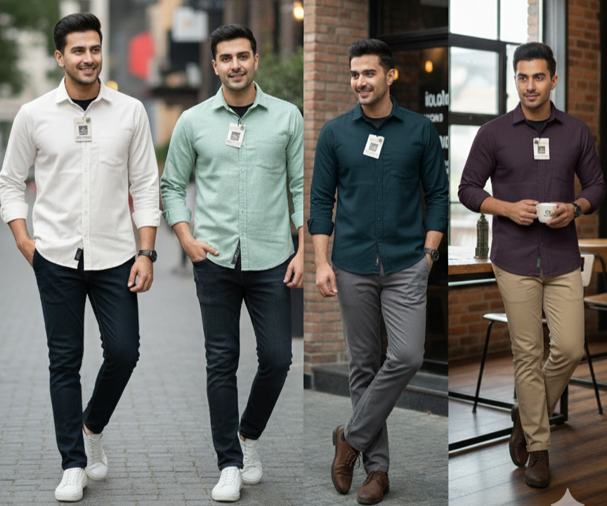 (Combo of 3)CK Linen Korian Plain Shirt Rs.1099