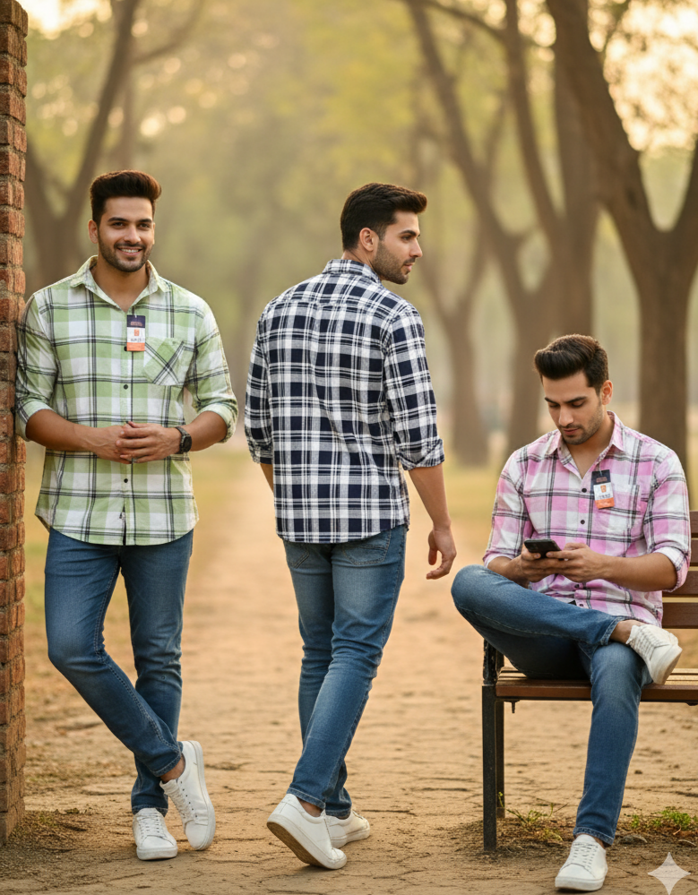 (Combo of 4)RB Cotton Checked Shirts Rs. 999