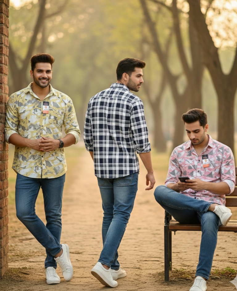 (Combo of 4) PanEmpair New Colours Design Cotton Printed  Shirts Rs. 999