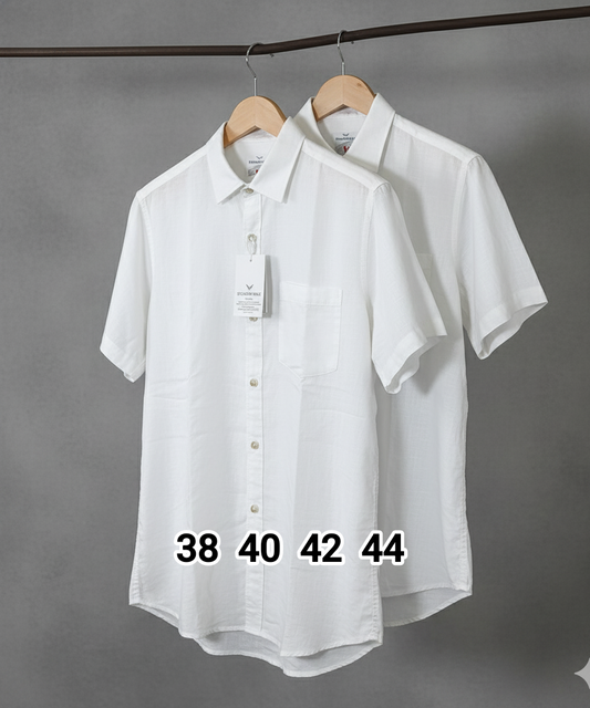 (Combo of 2) Khadi White Half Sleeve Linen Half Sleeve Cotton Shirts Rs.599