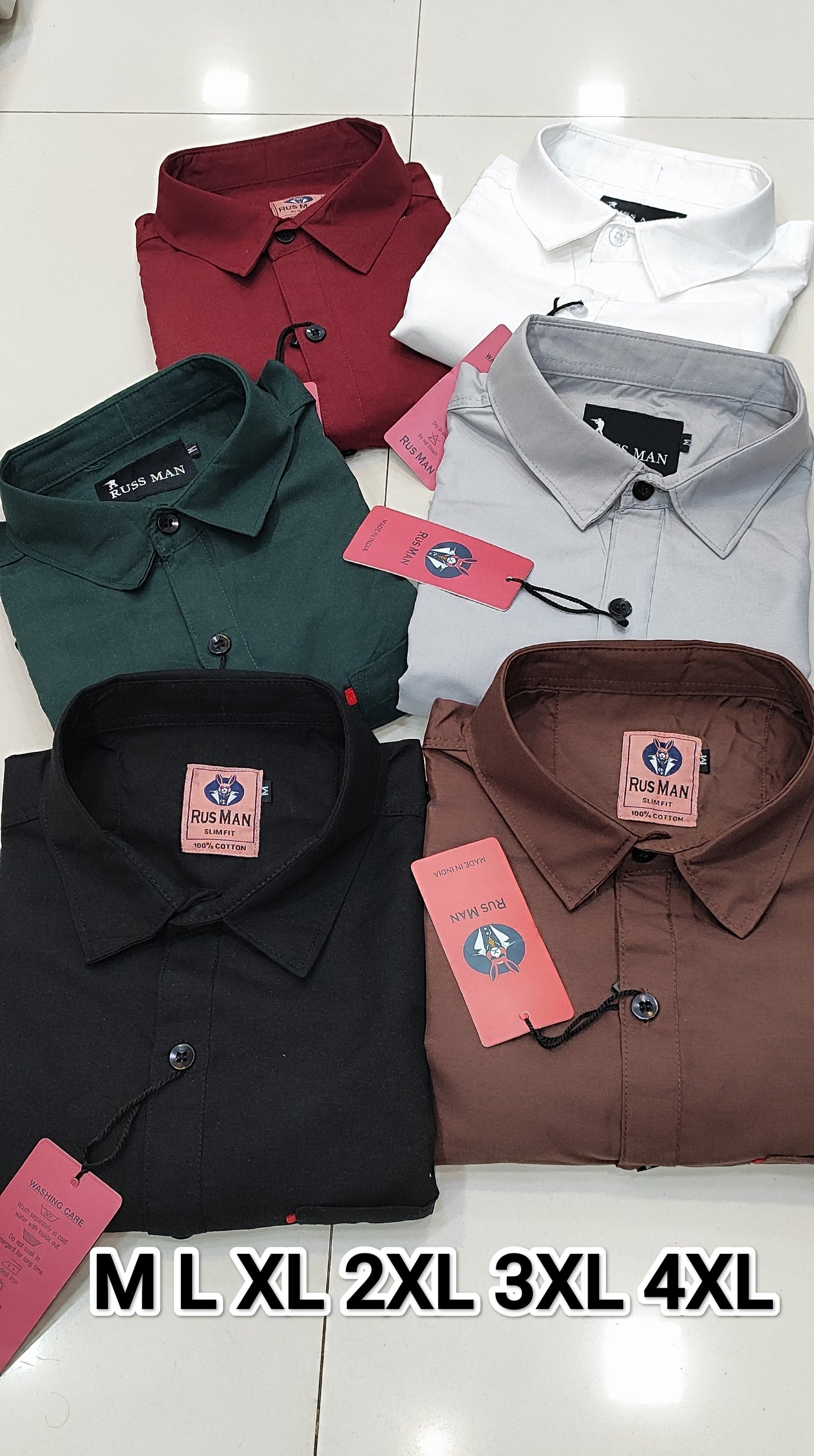 (Combo of 4) RussMan Cotton Plain shirt Rs. 999