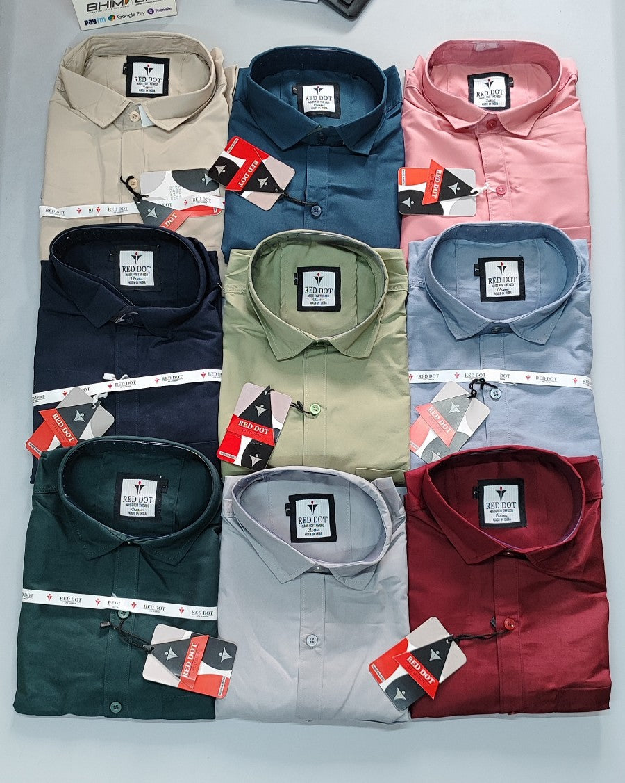 (Combo of 4) RedDot Premium Cotton Plain Shirts Rs. 1050