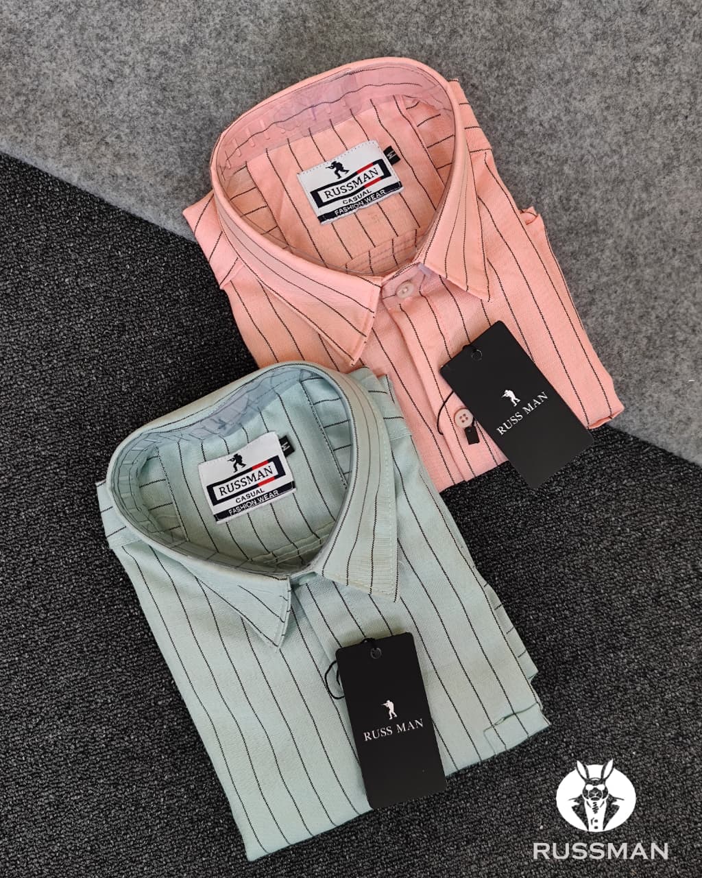 (Combo of 3)RussMan Korian Linen color Strips Shirt Rs.1050