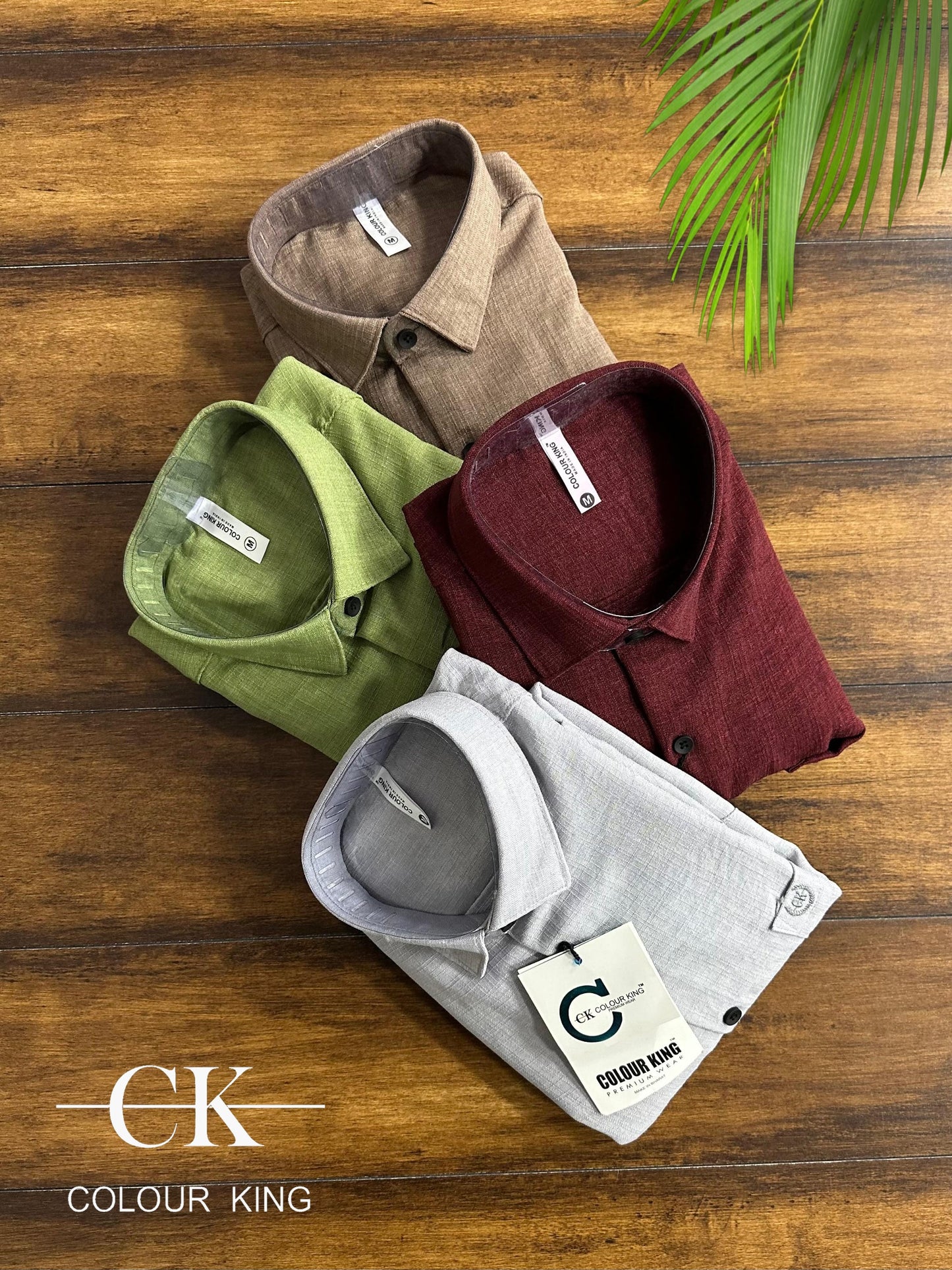 (Combo of 3) CK Linen Korean Fancy Plain Shirt Rs.1100