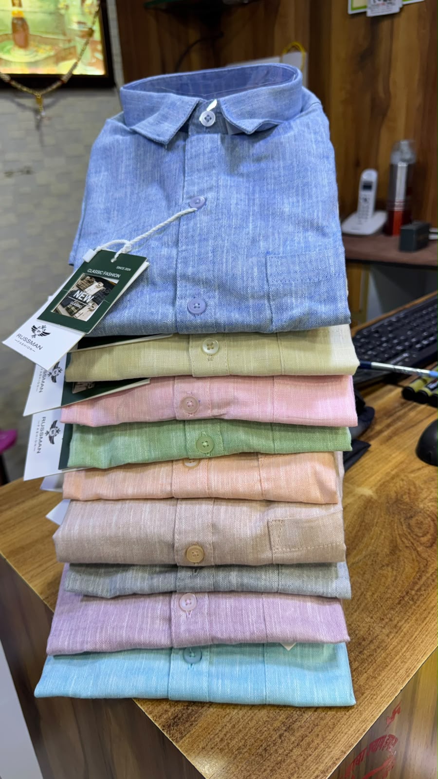 (Combo of 3) khadi Shade Russman Cotton Lenin Full Hand Plain Shirts Rs. 1150