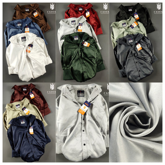 (Combo of 3) RB Satin Soft Silk Shirt Men's Regular Fit Rs. 899