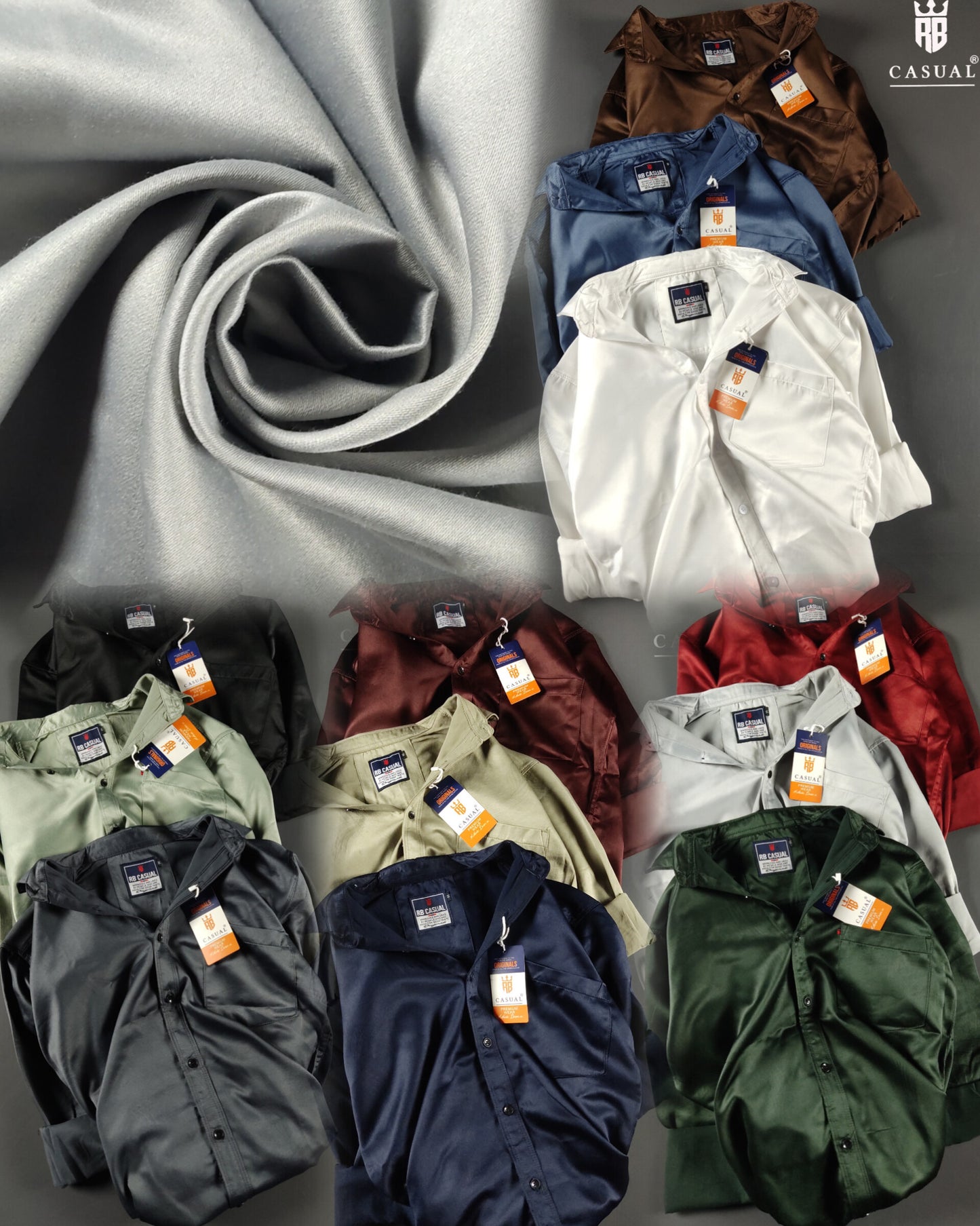 (Combo of 4) RB Satin Silk Shirt Men's Regular Fit Rs. 1150