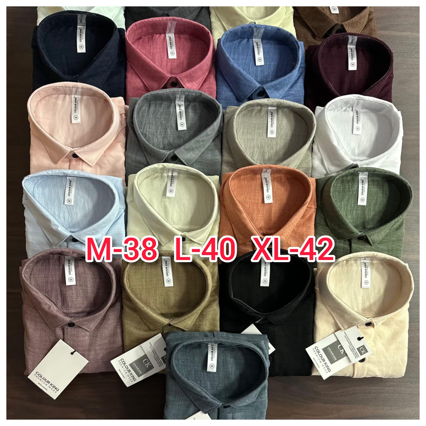 (Combo of 3) CK Linen Popcorn Plain Shirt Rs.1100