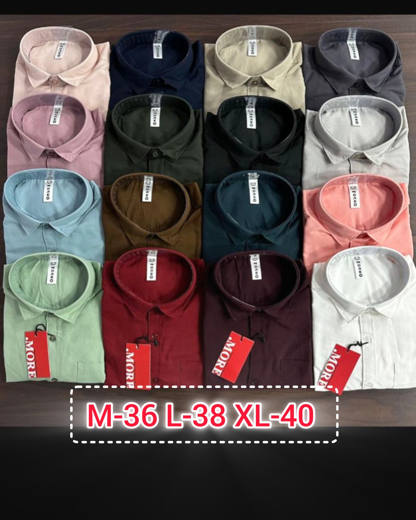 (Combo of 4) MORE Plain Laffer Cotton Shirts Rs. 1099