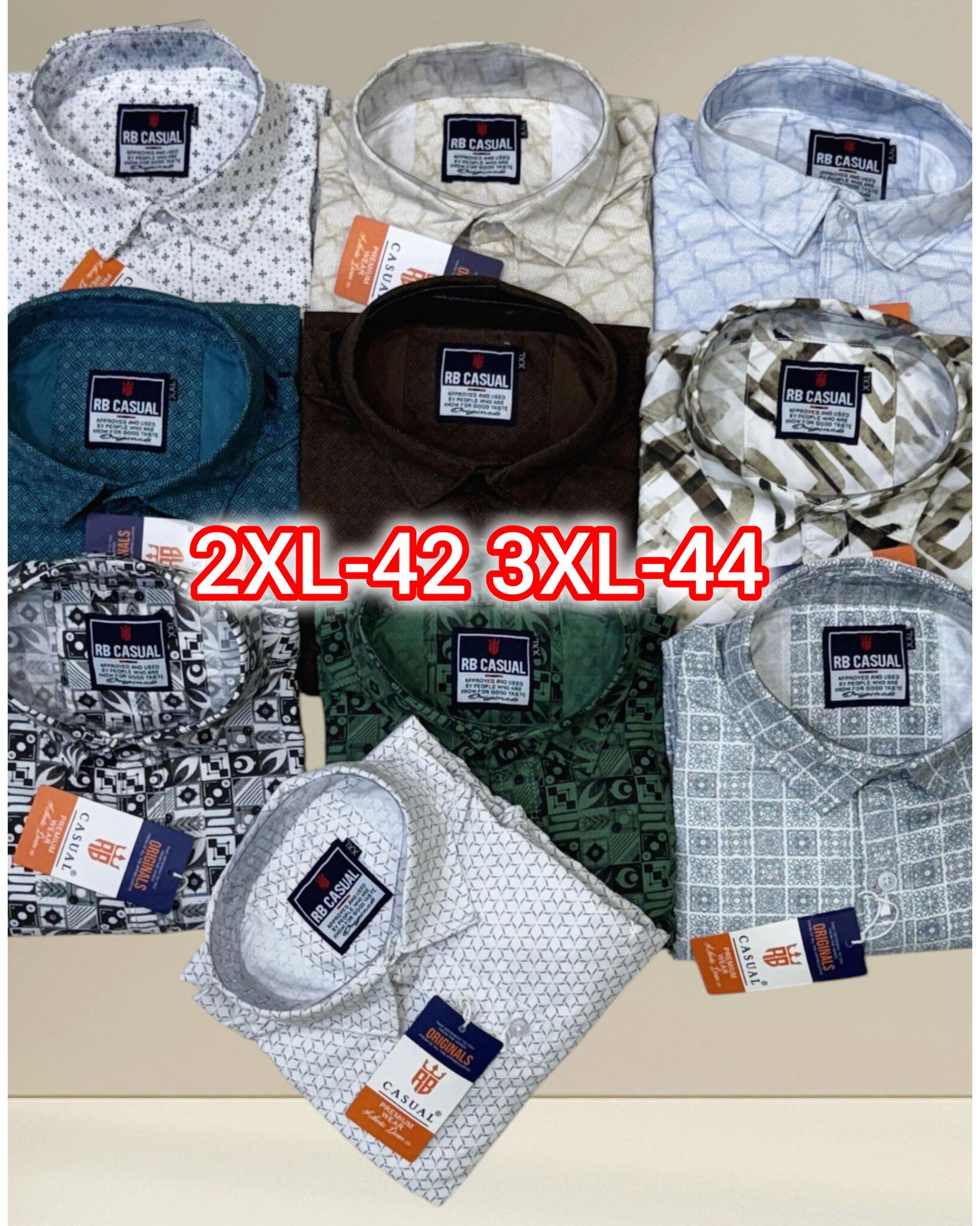 (Combo of 4) 2XL RB Premium Twill Cotton Printed Shirts Rs. 1060