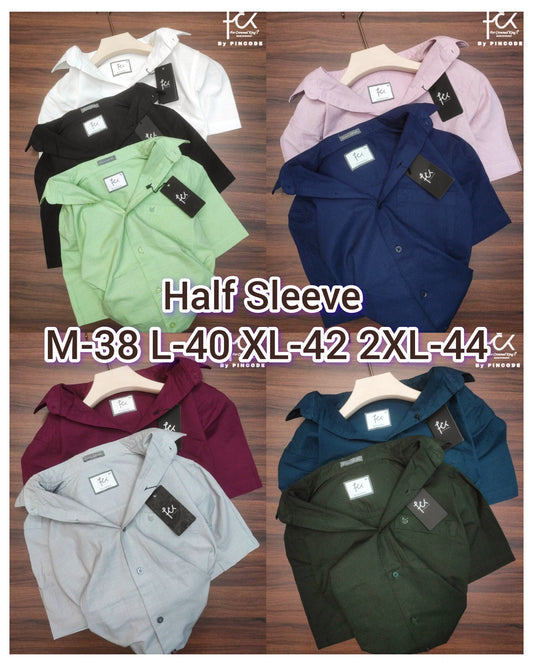 (Combo of 3) FCK Linen Plain Primium Half Sleeve Cotton Shirts Rs. 1099