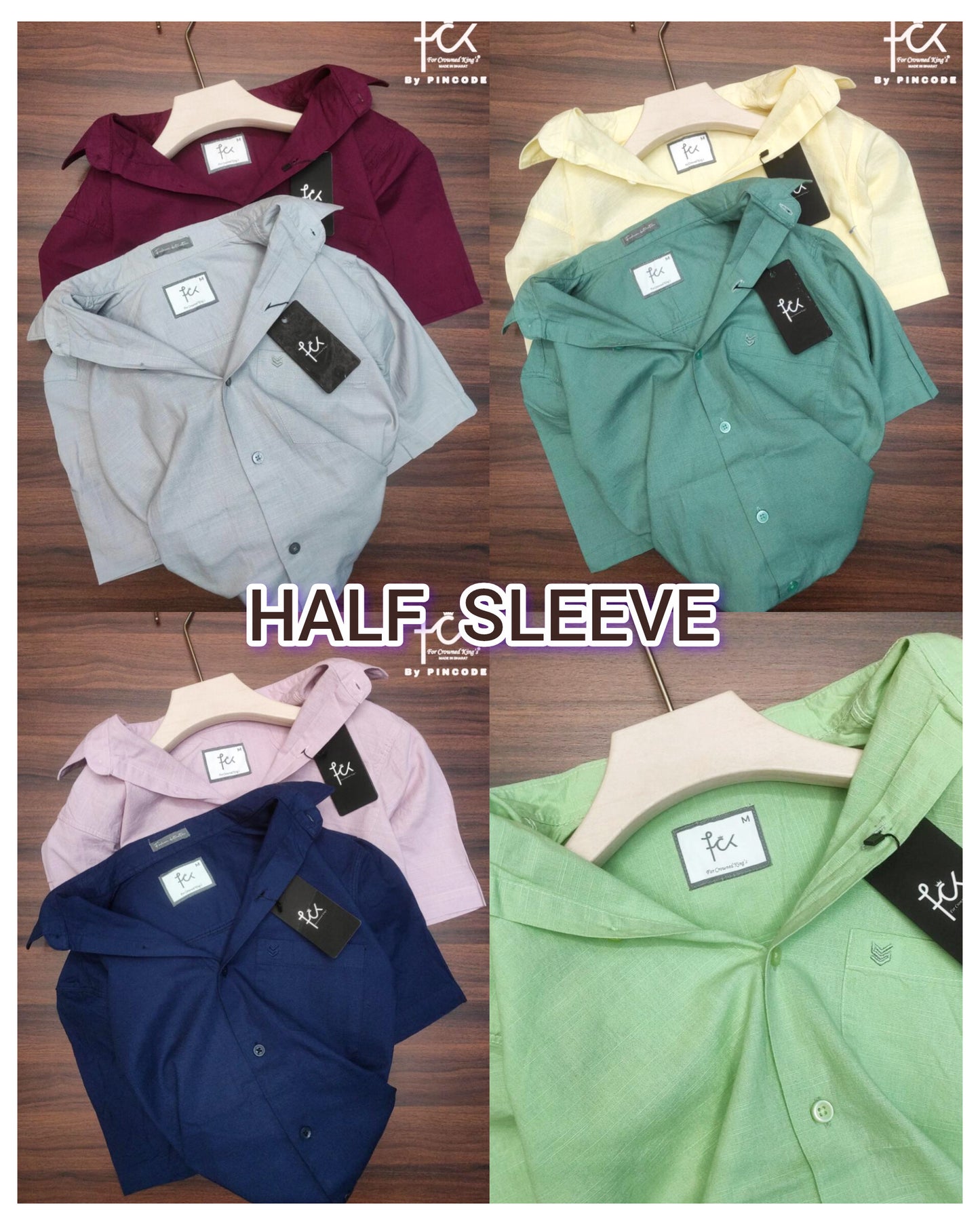 (Combo of 3) FCK Linen Plain Primium Half Sleeve Cotton Shirts Rs. 1099