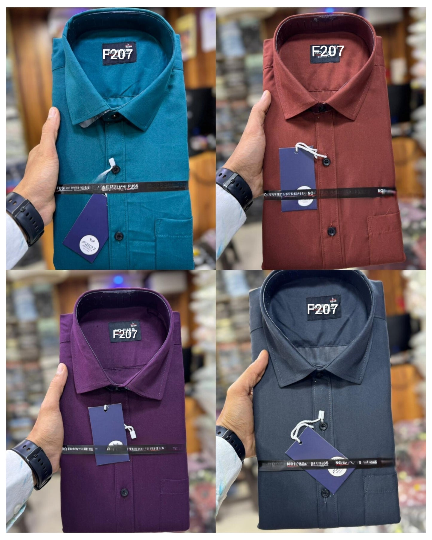 (Combo of 3)F207 Plain Laffer Cotton Shirt Rs. 899