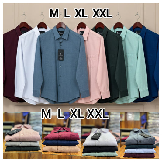 (Combo of 3) RussMan Linen Dobby Plain Shirt Rs.1099