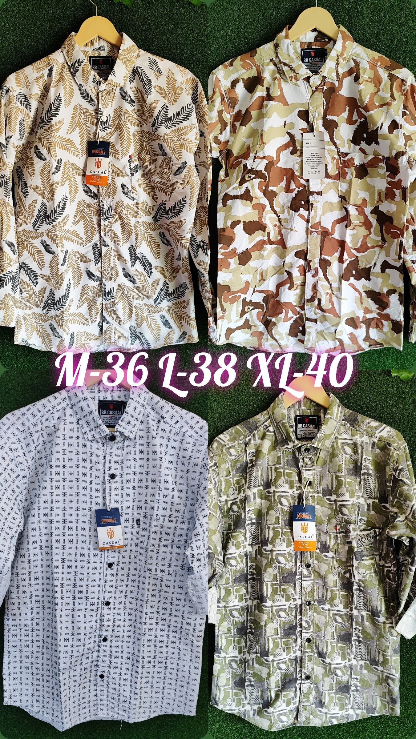 (Combo of 4) Primium RB Casual Cotton Printed Shirts Rs. 999