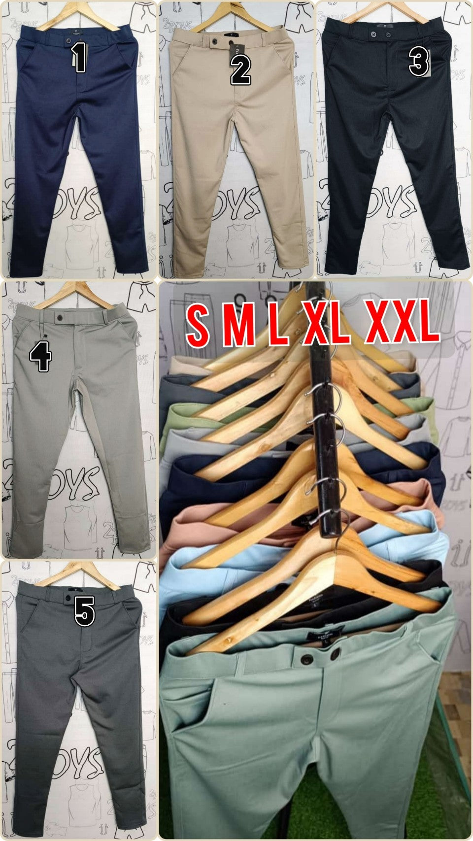 (Combo of 3) 28 to 38 Men's Polo Lycra Formal Regular Pant Rs. 1000