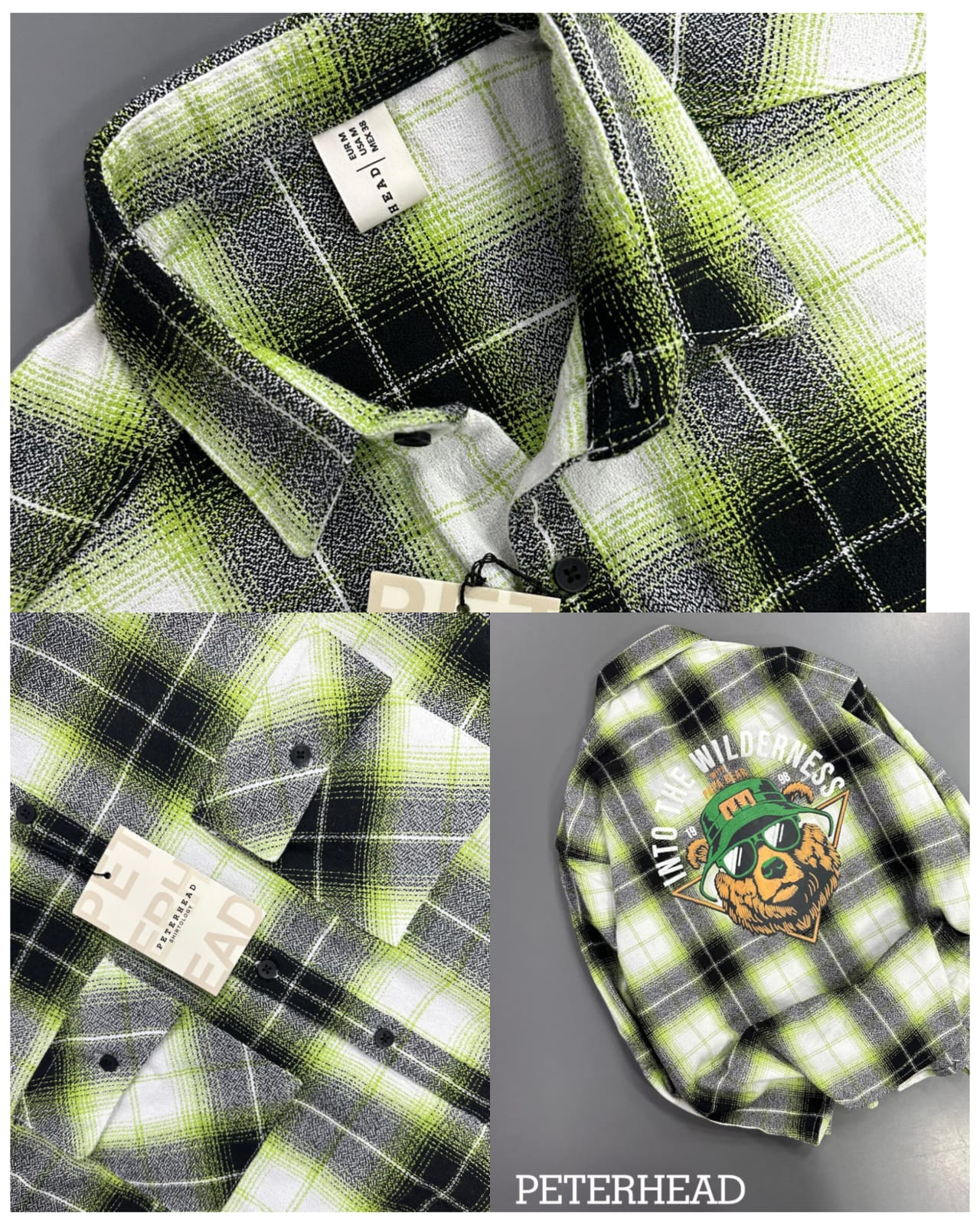(Combo of 3) PH Baggy DoublePocket BackPrinted Cotton Checked Shirt Rs. 1150