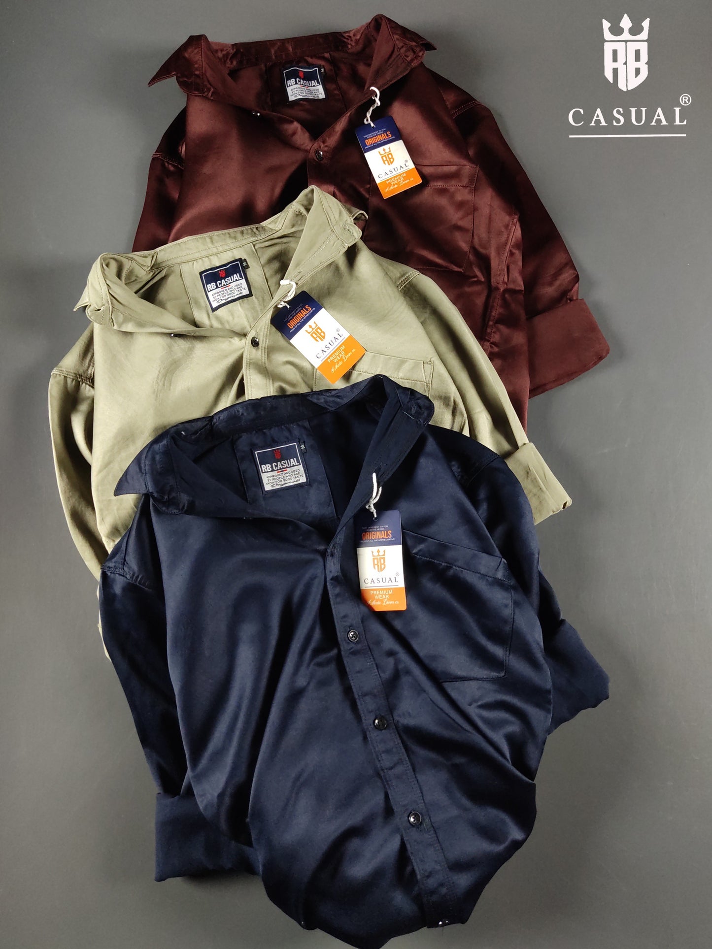 (Combo of 3) RB Satin Soft Silk Shirt Men's Regular Fit Rs. 999