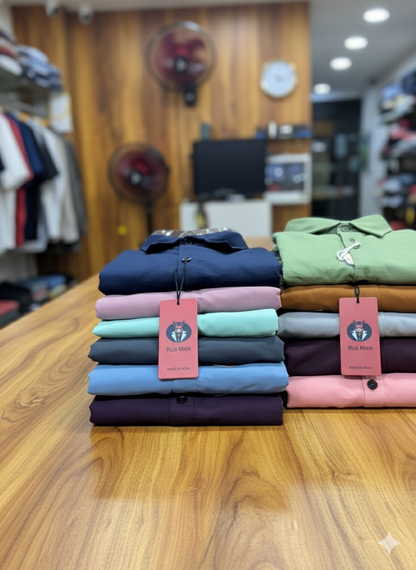 (Combo of 4) BiGSize RussMan Cotton Plain shirt Rs. 1060