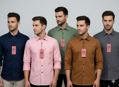(Combo of 4) RussMan Cotton Plain shirt Rs. 1000