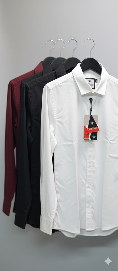 (Combo of 4) RedDot Premium Cotton Plain Shirts Rs. 1050